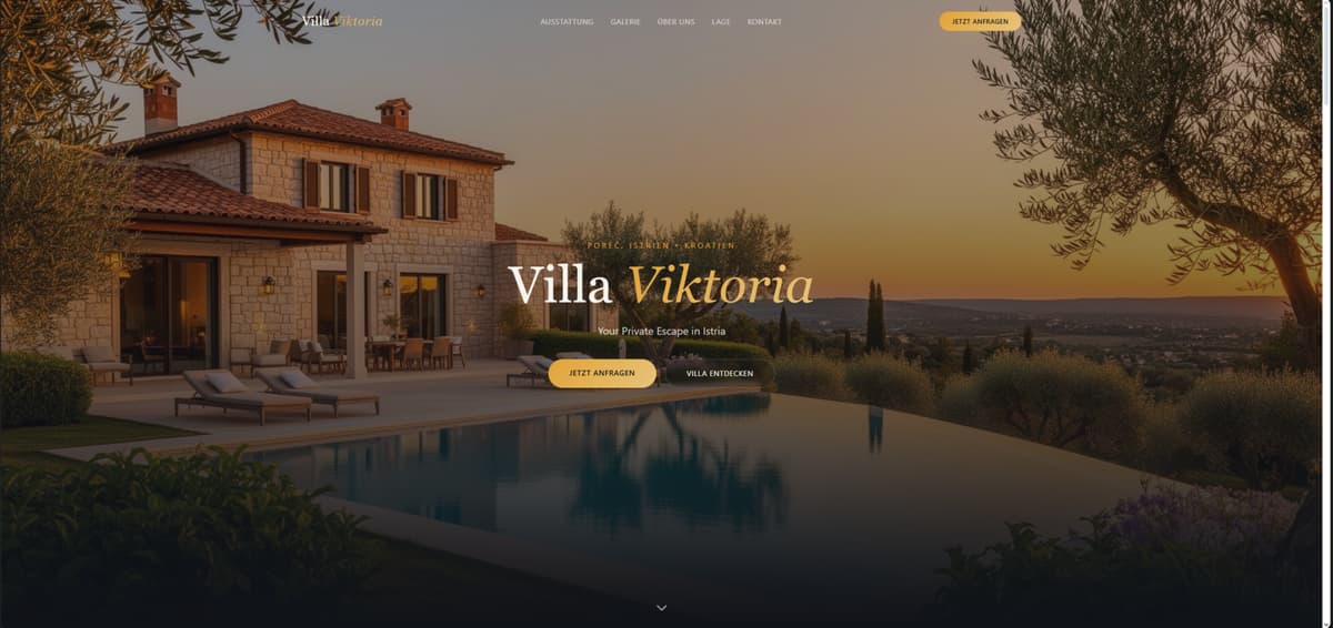 Referenzprojekt: Premium-Website für die Luxusvilla Viktoria